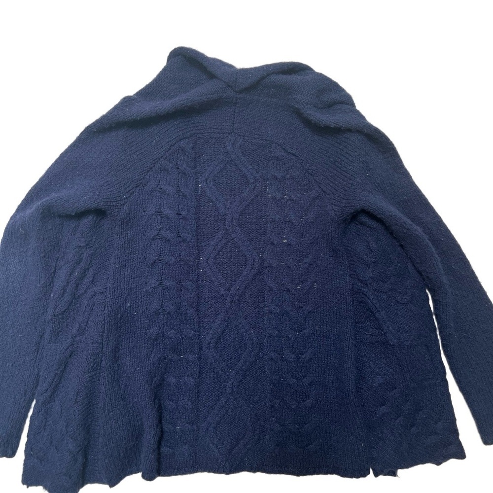 Free People Far Away Cable Knit Cardigan Womens Size M Blue Shawl Collar - Picture 7 of 13